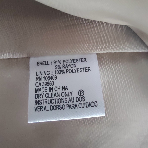 Tahari Arthur Levine Tan Double Breasted Blazer Size 14 - Picture 4 of 8